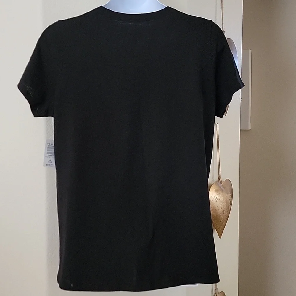 TORRID Short Sleeve Floral Design Tee Shirt Black Orange Blue size 2X 18-20 NWT - Picture 5 of 11